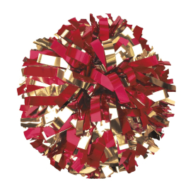 Помпон гантелеобразный металлик M-2-4 красный золотой